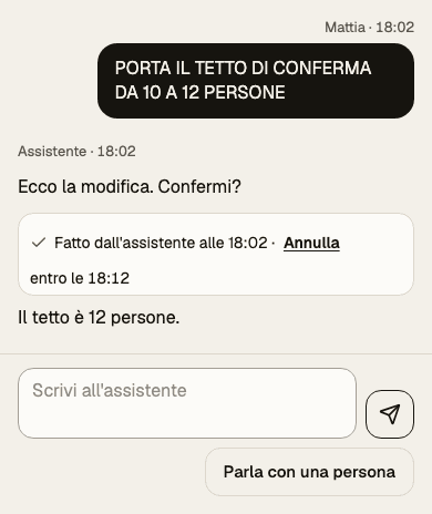 Il gestionale di 21Lab, l’assistente che cambia una regola e lascia dieci minuti per annullare